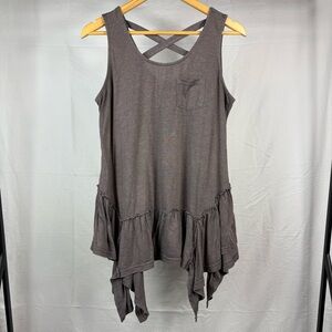 Kori America Sleeveless Ruffle Hem Top Size Medium